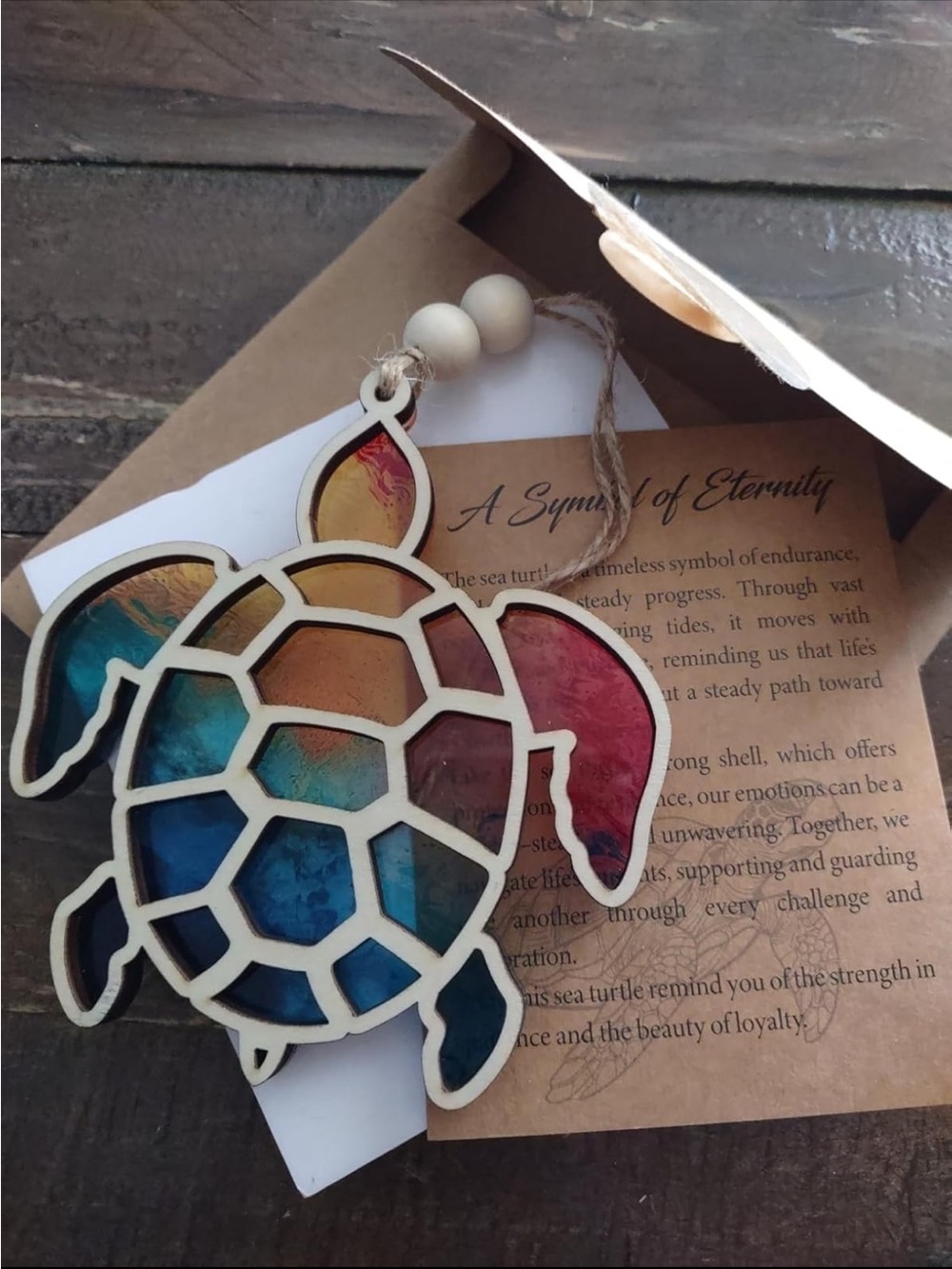 Chic Nation Multicolor Turtle Shell Sun catches stained